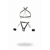 Siyah Harness Takım Zincir Detaylı Deri Vücut Aksesuarı - Brf1224