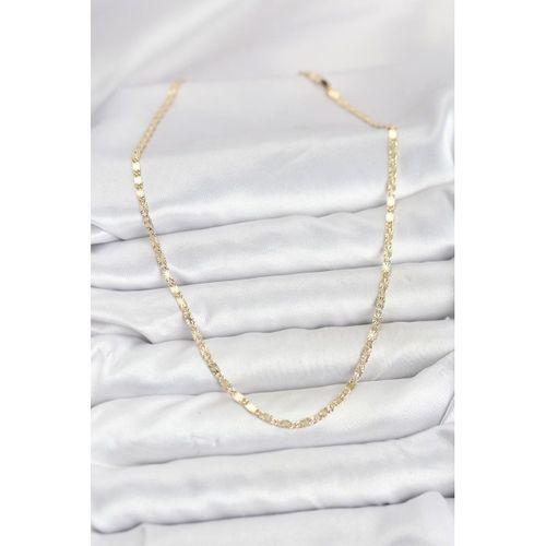 CM 14K Gold Renk Lazerli Zincir Model Kadın Kolye