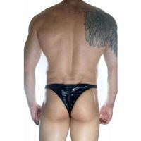 Erkek  Arkası Büzgülü Siyah Lame Brazillian Slip