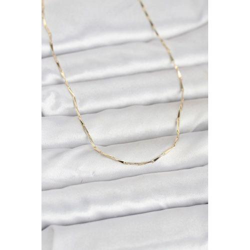 CM 14K Gold Renk Çubuk Kesme Zincir Model 60 cm Kadın Kolye