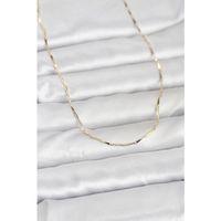 CM 14K Gold Renk Çubuk Kesme Zincir Model 60 cm Kadın Kolye