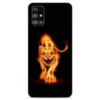 Lopard Samsung Galaxy M31s Uyumlu Kılıf FireX (27) Tasarımlı Kılıf Ateşten Kaplan