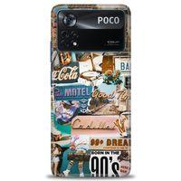 Xiaomi Poco X4 Pro 5G Kılıf HD Baskılı Kılıf - Pink Motel + Tam Ekran Koruyucu