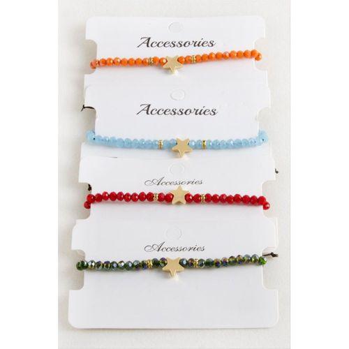 Yıldız Kristal Makrome İp Bileklik