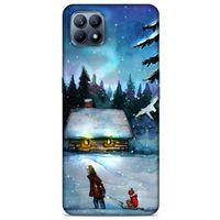 Huawei P40 Lite Kılıf Snowix (38) Neo Hybrid Kılıf Beyaz Mavi