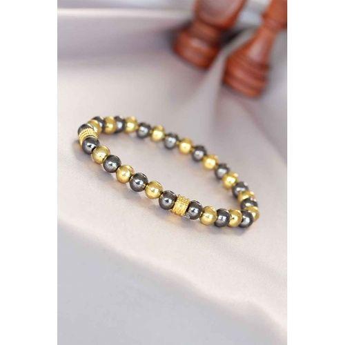 Hematit Füme Gold Renk Doğal Taş Erkek Bileklik