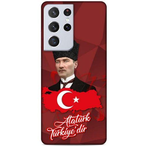 Lopard Samsung Galaxy S21 Ultra Uyumlu Kılıf Atatürk (43) Thin Fit Kılıf