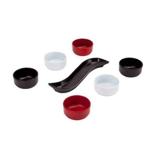 7 Parça Kahvaltı Seti Sosluk İftariyelik Çerezlik Kırılmaz Melamin Çap 7 cm