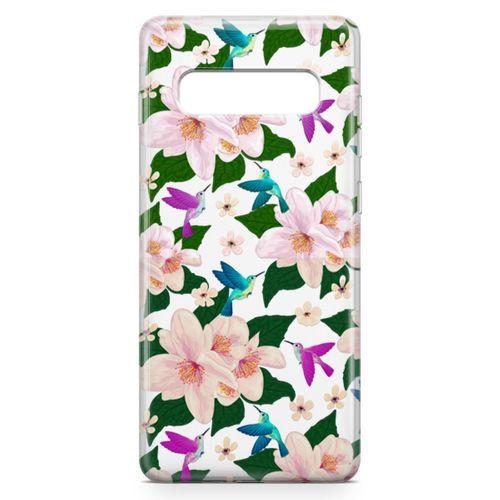 Samsung Galaxy S10 Kılıf Karanfil Kuşlar Arka Kapak Koruma Desenli Full Koruyucu