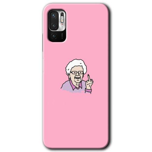 Xiaomi Redmi Note 10 5G Kılıf HD Desen Baskılı Arka Kapak + Temperli Cam - Bad Grandmother