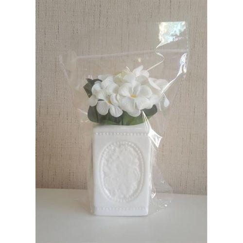 2 Adet Vazo Dahil,Vazoda Çiçek,Beyaz Yapay Çiçek,Vazo Dekoratif Çiçekli Kare 8X8X16Cm