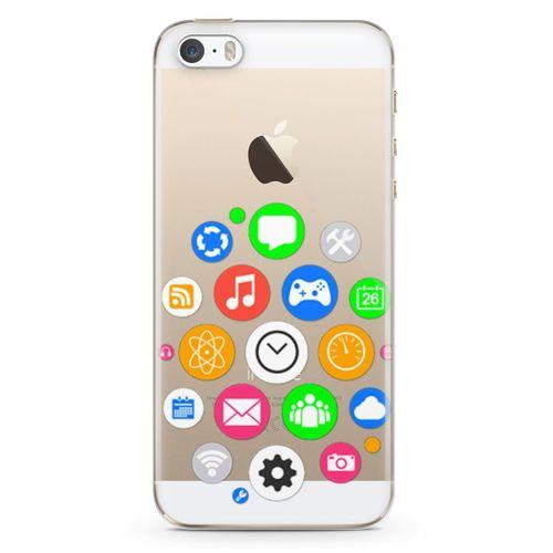 Apple iPhone 5s Kılıf Akıllı Saat Arka Kapak Koruma Desenli Full Koruyucu
