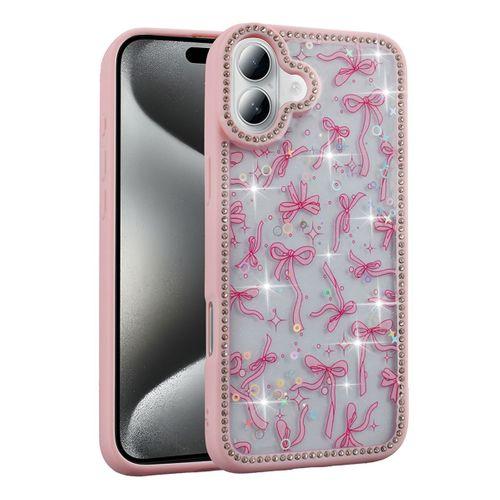 Apple iPhone 16 Plus Kılıf Taşlı ve Simli Tasarım Zore Azra Kapak