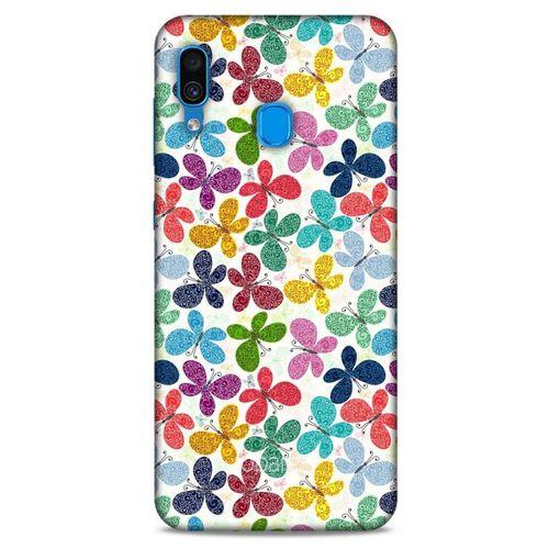 Samsung Galaxy A30 Kılıf Kelebek Etkisi (35) Fit Design Kılıf Karışık Renkli