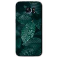 Potkal Hediye Fabrikası Samsung Galaxy S7 Edge Kılıf HD Desen Baskılı Arka Kapak - Yağmurlu Yaprak