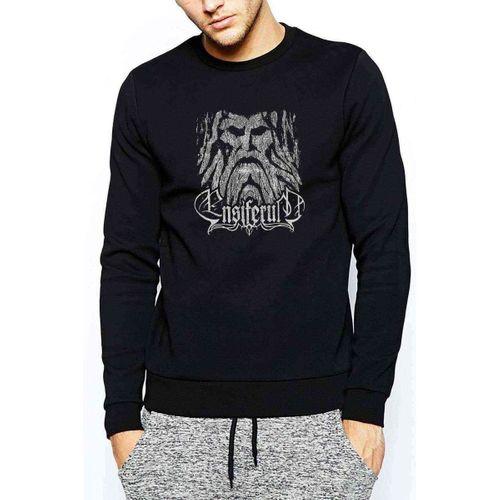 Ensiferum Cave Baskılı Siyah Erkek Sweatshirt