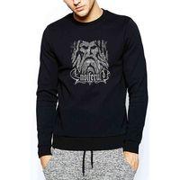 Ensiferum Cave Baskılı Siyah Erkek Sweatshirt