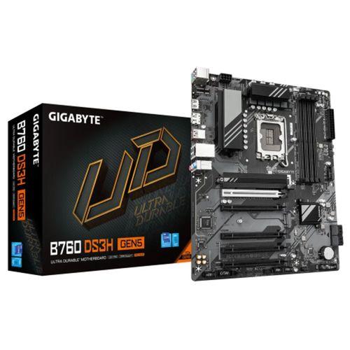 GIGABYTE B760 DS3H GEN5, 4xDDR5, 2xM.2, DP, HDMI, Type-C, 13-14.Nesil, LGA1700 Soket, Anakart