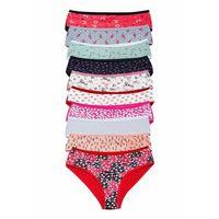 Pamuklu Geniş Kenarlı Likralı Desenli Bato Kadın Külot 10'lu paket
