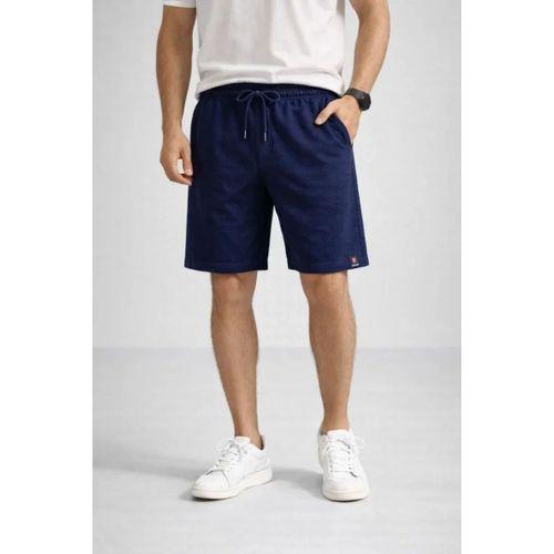 Erkek Otoban Dokuma Şort Beli Lastikli Bağcıklı, Cepli, Rahat Kesim Günlük Yazlık Şort - Lacivert