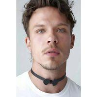 Erkek Seksi Boyunluk Deri Harness - Brfm87