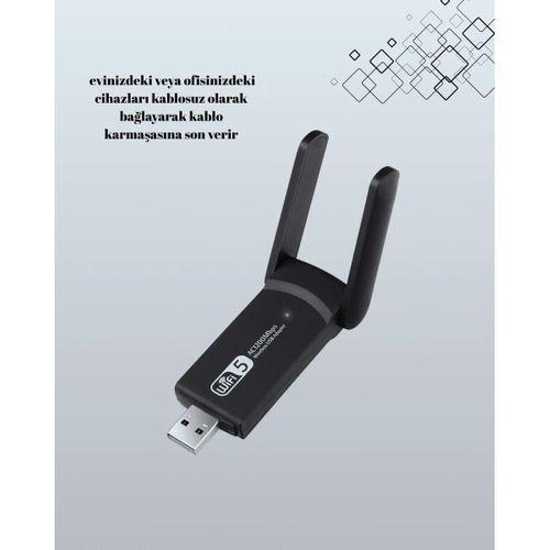 Yüksek Hızlı 1200 Mbps Çift Bant Usb Wifi Adaptör – Güçlü Sinyal, Geniş Uyumluluk