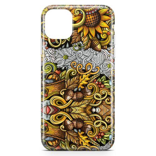 Apple iPhone 11 Pro Kılıf Sonbahar Doodle Arka Kapak Koruma Desenli Full Koruyucu