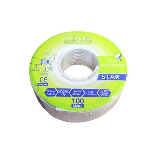 Mag RG6-U4 İthal Uydu Anten Kablosu-100 Metre