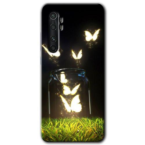 Xiaomi Mi Note 10 Lite Kılıf HD Desen Baskılı Arka Kapak - Işıklı Kelebekler