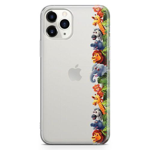 Apple iPhone 11 Pro Kılıf Maymun Fil Aslan Arka Kapak Koruma Desenli Full Koruyucu