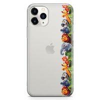 Apple iPhone 11 Pro Kılıf Maymun Fil Aslan Arka Kapak Koruma Desenli Full Koruyucu