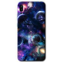 Huawei Y6 2019 Kılıf HD Desen Baskılı Arka Kapak - Gezegen Karışımı + Kırılmaz Cam