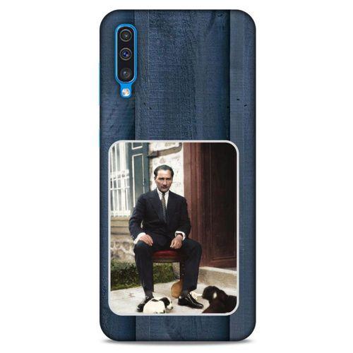 Samsung Galaxy A50 Kılıf Atatürk (37) Silicone Cover Laci Ahşap