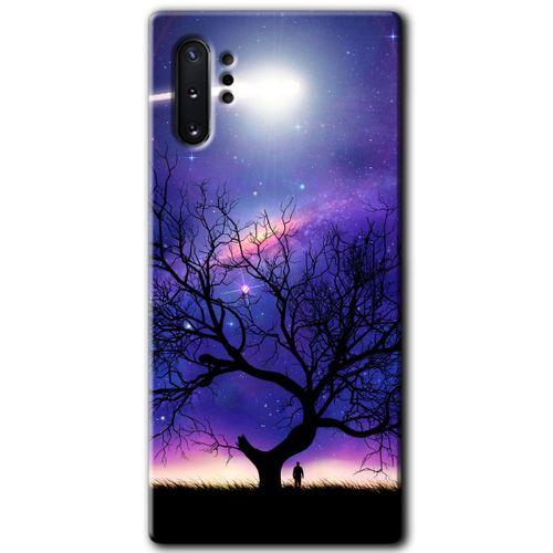 Galaxy Note 10 Plus Kılıf HD Desen Baskılı Arka Kapak - Uzay Silüet