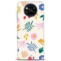 Xiaomi Poco X3 NFC Kılıf HD Baskılı Kılıf - Renkli Dallar + Tam Ekran Koruyucu