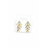 Taşlı Ok Küpe - Altın