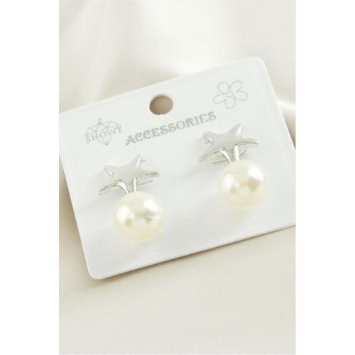 Yıldız Metal İnci Küpe