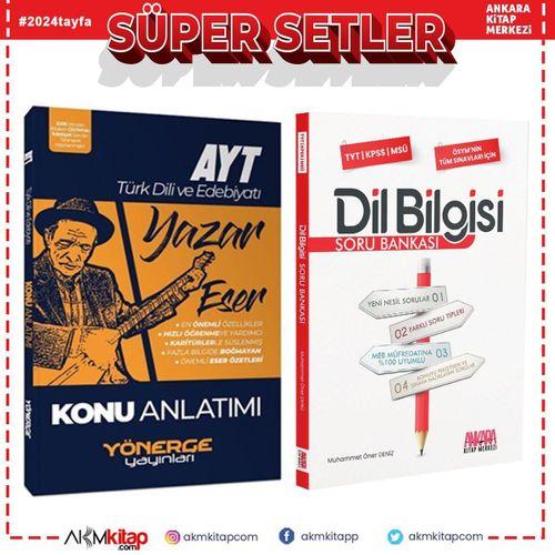 Yönerge AYT Türk Dili ve Edebiyatı Yazar Eser Konu ve AKM Dil Bilgisi Soru Bankası Seti 2 Kitap