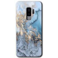 MRCİLETİSİM MRCİLETİSİM Samsung Galaxy S9 Plus Kılıf HD Desen Baskılı Arka Kapak + Temperli Cam - Eski Mermer