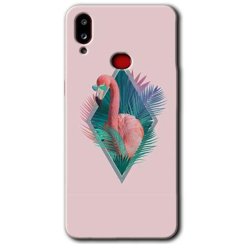 Samsung Galaxy A10s Kılıf Baskılı Kapak - Flamingo + 5D Tam Kaplayan Cam