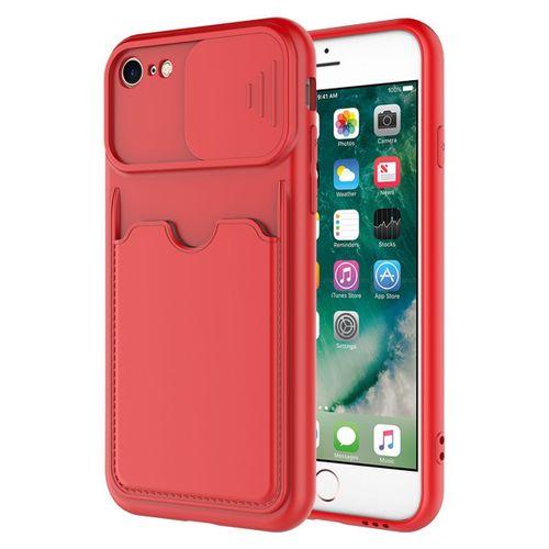 iPhone 7 Kılıf Kart Bölmeli Kamera Korumalı Siyah Renk hkx