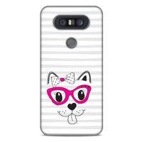 Lopard LG K41S - K51S Uyumlu Kılıf Kediler (16) Kalın Kılıf Fuşya Gözlük