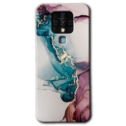 Tecno Camon 16 HD Baskılı Kılıf + 9D Tam Ekran Koruyucu - Liquid Mermer