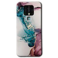 Tecno Camon 16 HD Baskılı Kılıf + 9D Tam Ekran Koruyucu - Liquid Mermer