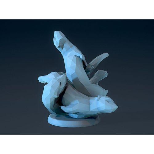 Düşük Poligon Su Samurları (Bu ürün Sadece Plastik parçadır - Almadan Önce Soru Sorabilirsiniz)