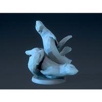 Düşük Poligon Su Samurları (Bu ürün Sadece Plastik parçadır - Almadan Önce Soru Sorabilirsiniz)