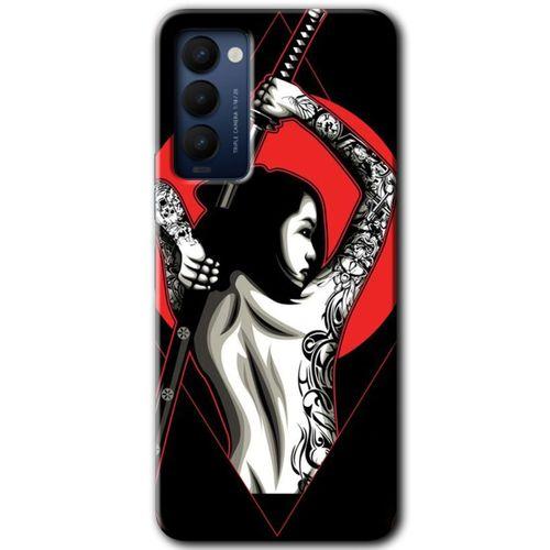 Potkal Hediye Fabrikası Tecno Camon 18P Kılıf HD Desen Baskılı Arka Kapak - Samurai Girl