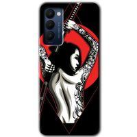 Potkal Hediye Fabrikası Tecno Camon 18P Kılıf HD Desen Baskılı Arka Kapak - Samurai Girl