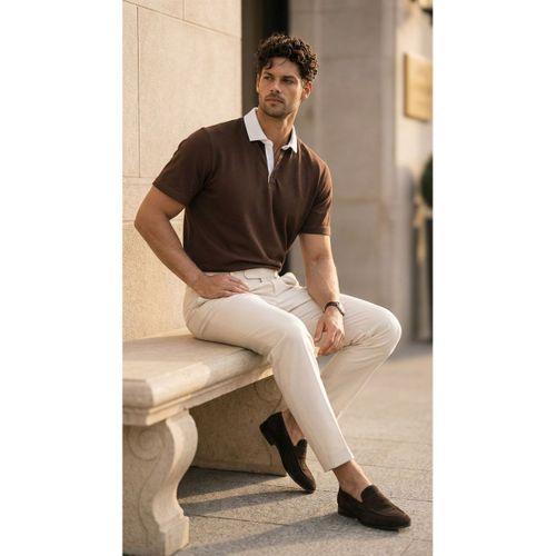 Arthur Regular Fit Nova Pike Kumaş Polo Yaka T-Shirt - Kahve