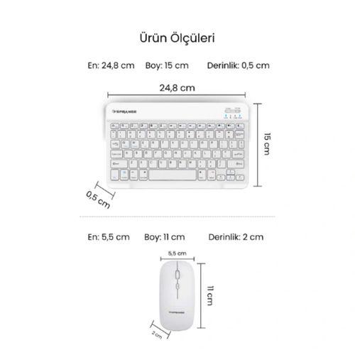 Beyaz Kablosuz Klavye Ve Mouse Seti